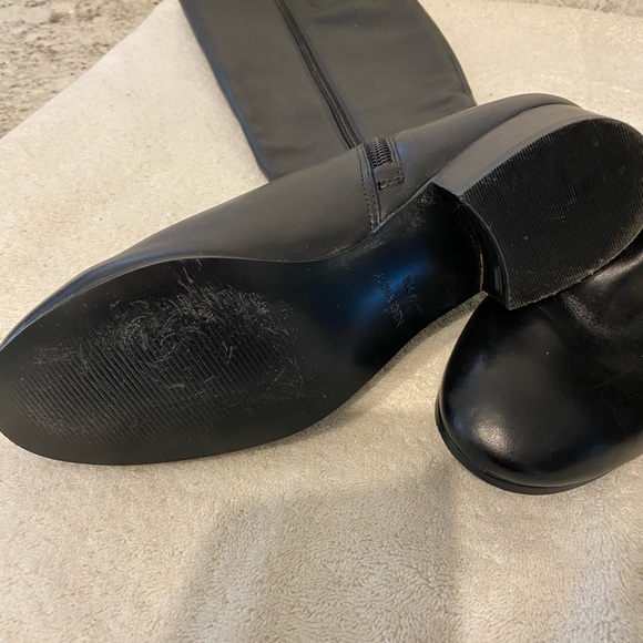 WORN ONCE NINE WEST OREYAN Black Knee-High Boots with Gold Accents. SZ 7 - Picture 5 of 5